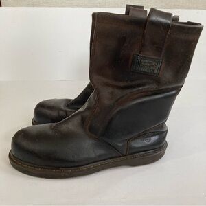 DR DOC MARTENS STEEL TOE INDUSTRIAL SLIP ON WORK BOOTS BLACK WOMENS MENS